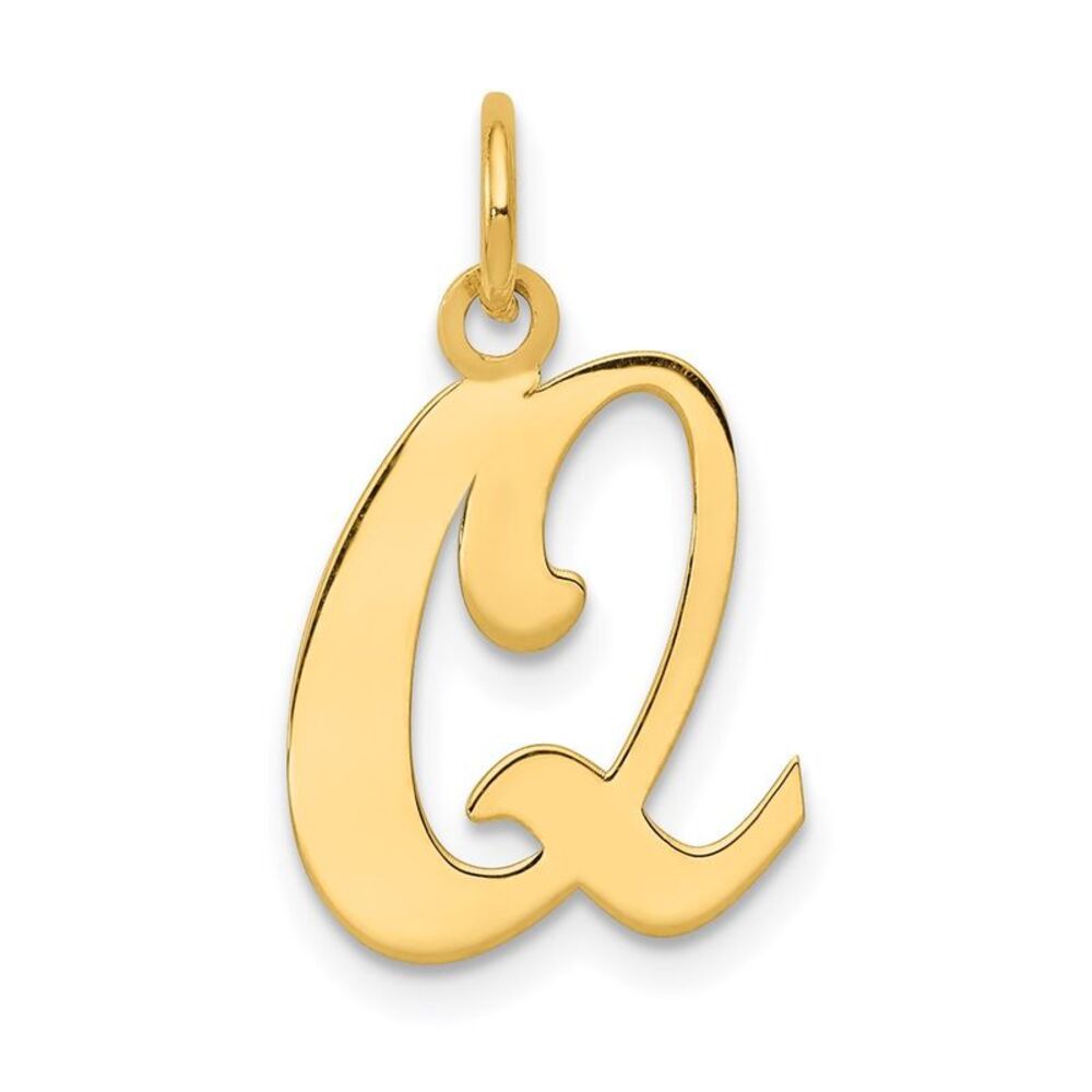 Kazi Luxury 14k Yellow Gold Script Letter Q Initi… - image 1